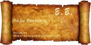 Beju Barbara névjegykártya